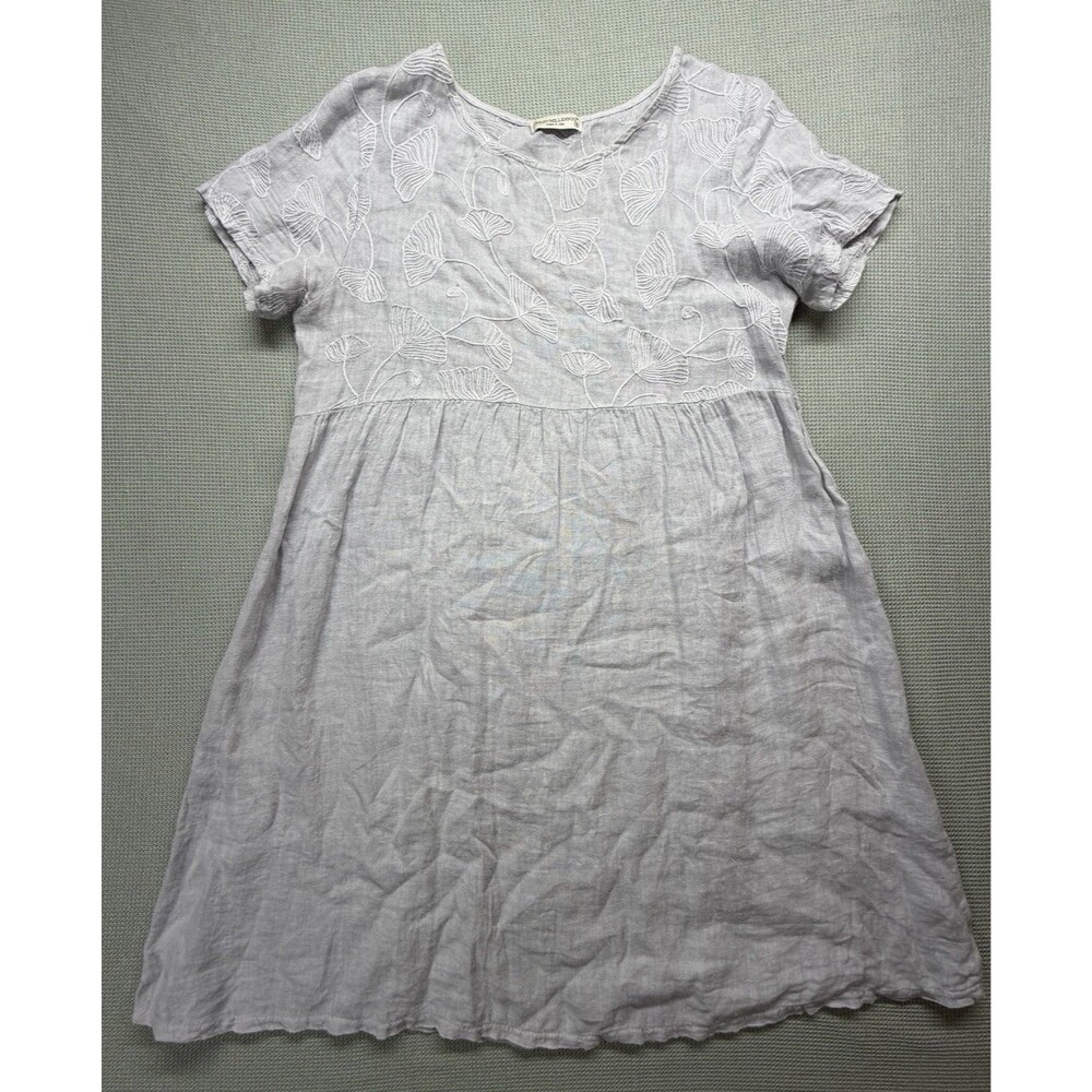 Terzo Millennio Made in Italy 100% Linen Embroidered Dress
